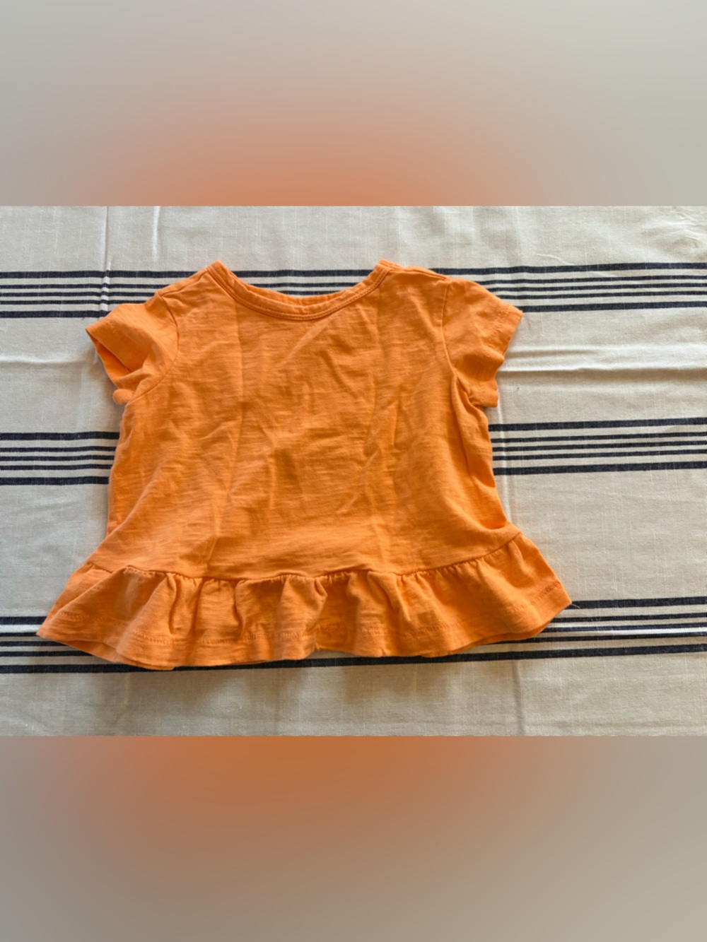 Primary Orange Ruffle Hem Tee